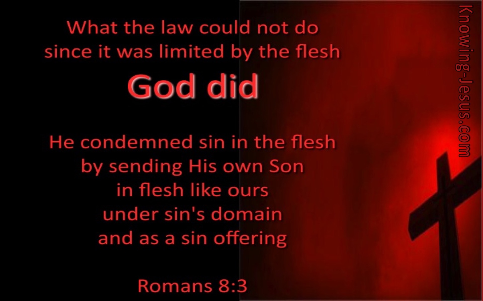 Romans 8:3 God Sent His Son (red)